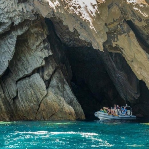 a close up of a large rock in a pool of water